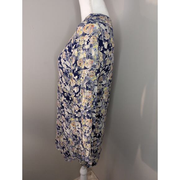Skies are blue S floral boho long sleeve lightweight summer dress - Picture 3 of 8